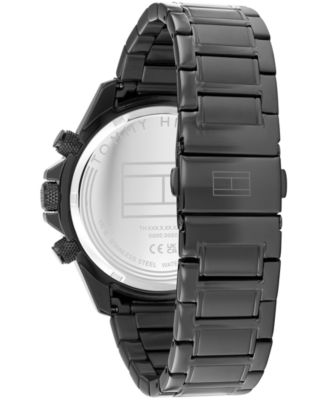 Men's Multifunction Ionic Plated Gray Stainless Steel Bracelet Watch, 44mm