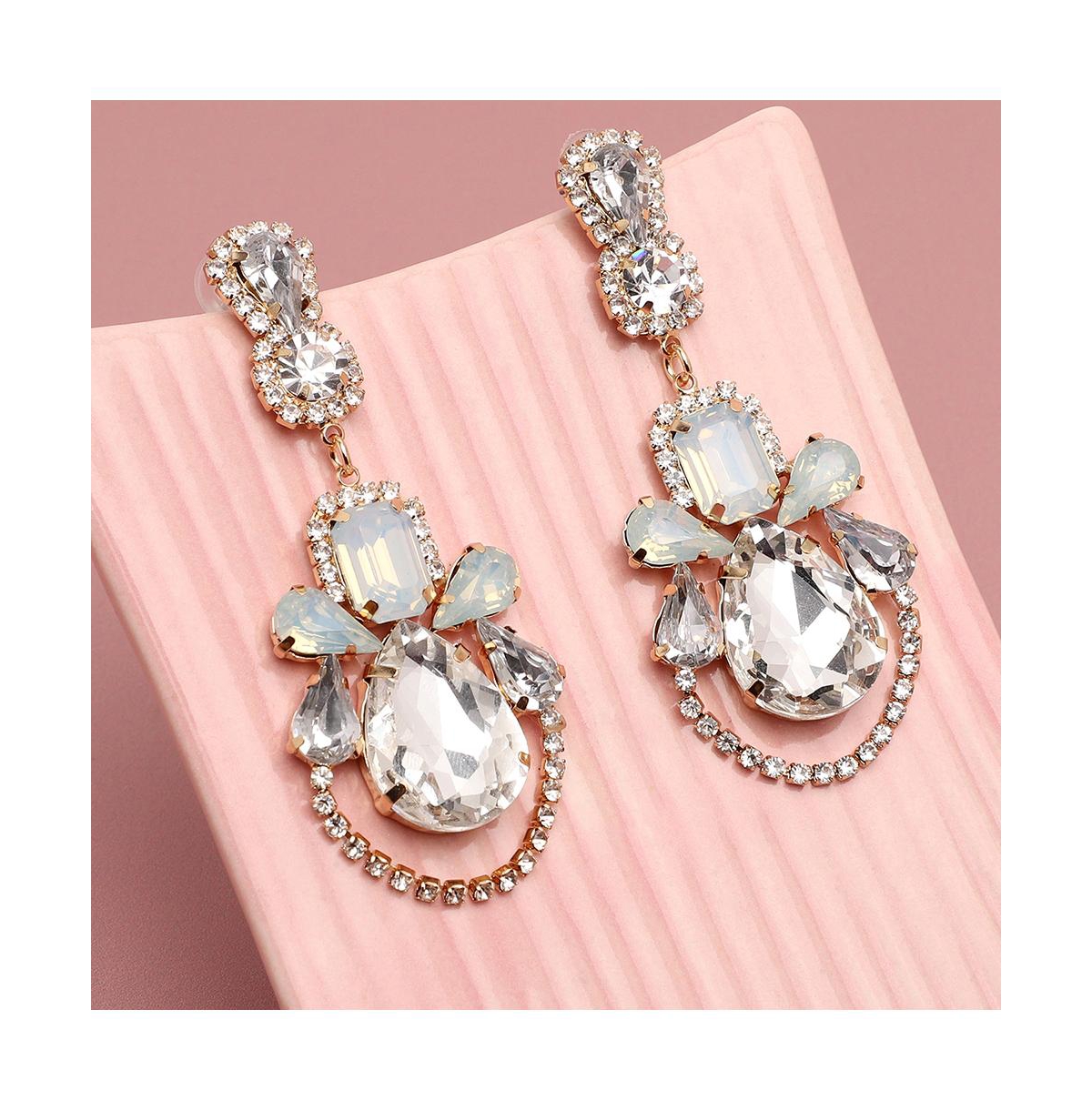 Sohi Rhinestones Drop Earrings