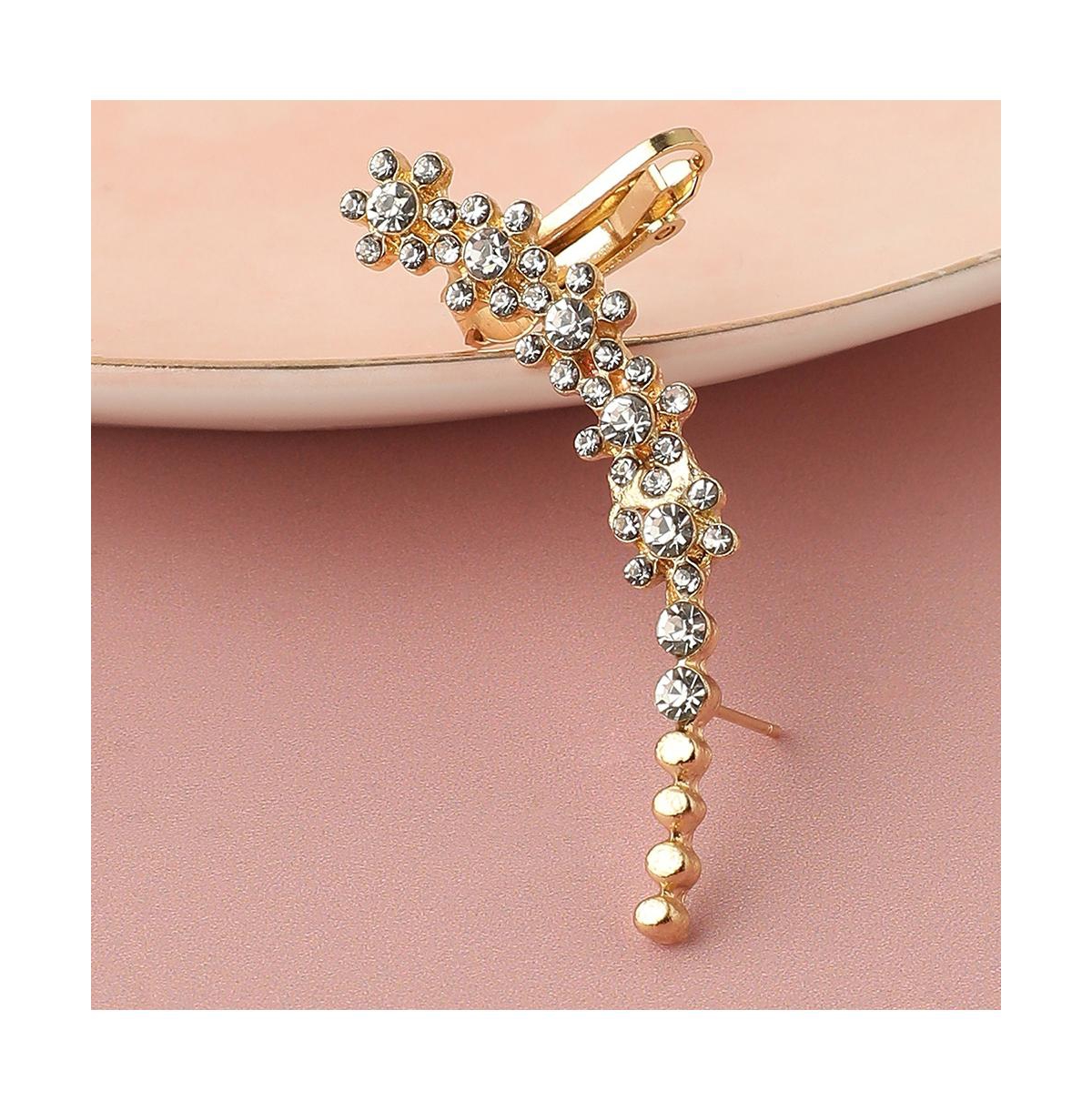 Sohi Women's Silver Embellished Earcuff