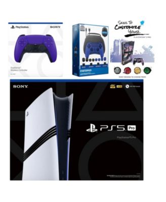 PlayStation 5 Pro with Extra Galactic Purple Controller, Pro Gamer Starter Kit and MightySkins Decal Voucher