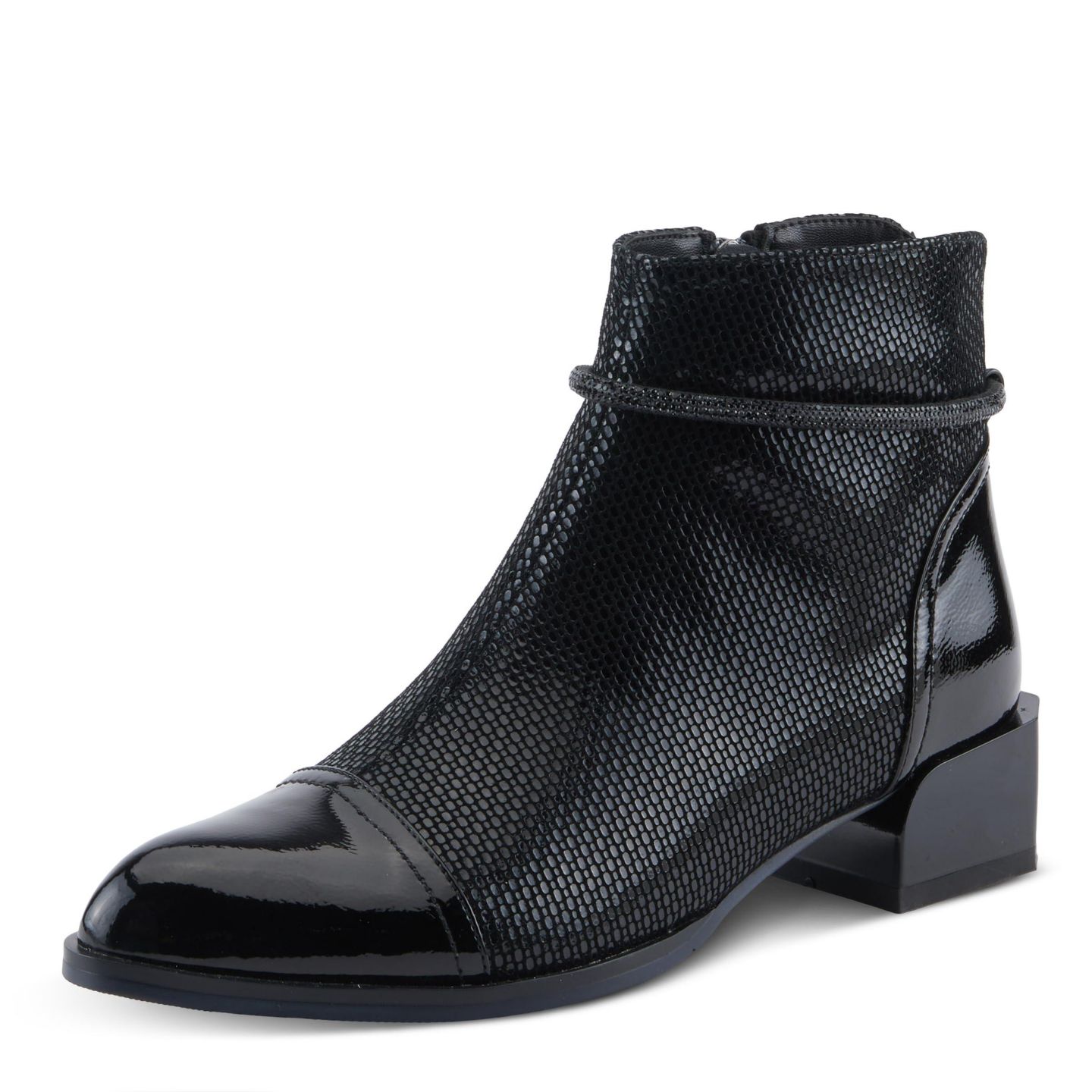 Женские ботинки Azura Shelbi Booties with Buckle Closure Detail, цвет: Чёрный лаковый — фото 2