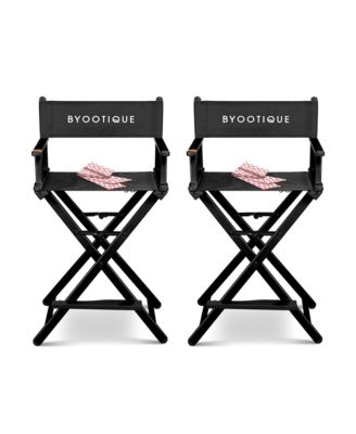 28" Height Tall Director Chair Folding Artist Makeup Salon 2 Pack