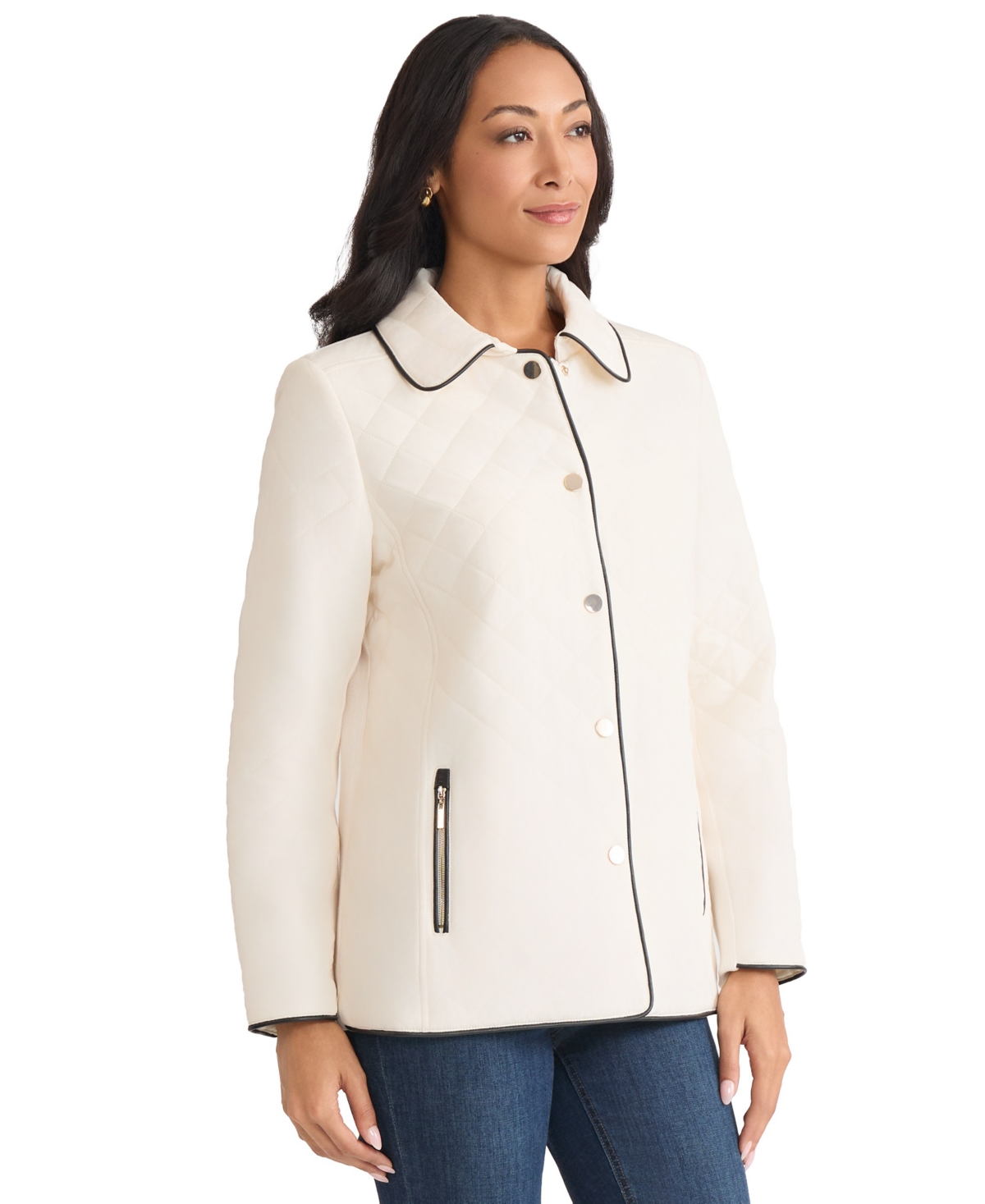 Jones New York Quilted Jacket In Neutral