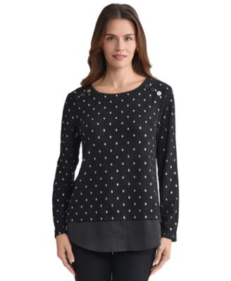 Jones New York - Petite Long Sleeve Top
