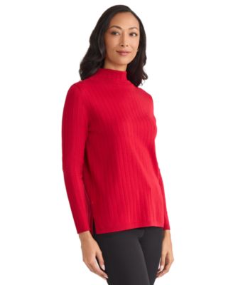 Petite Wide-Rib Funnel Neck Sweater