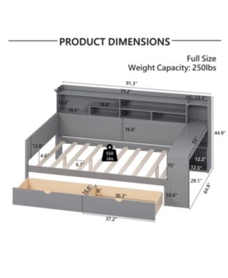 Wooden Daybed with Storage & Desk