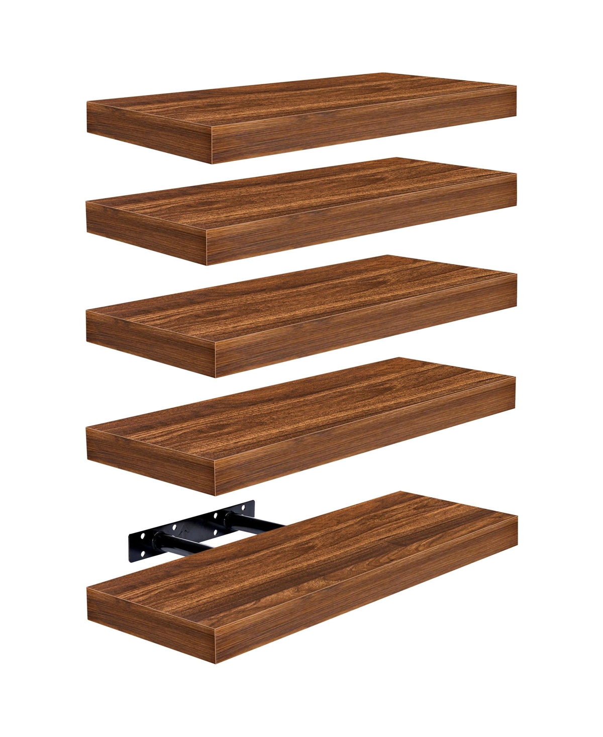 Sorbus 5 Pack 16 Inch Sorbus Long Floating Wall Shelves for Bedroom, Decor, Kitchen, Living Room - for Trophies, Frames, Bookshelf
