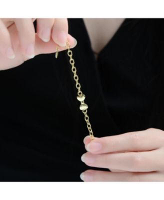 14K Gold Plated with Link Chain Bow Design Bracelet