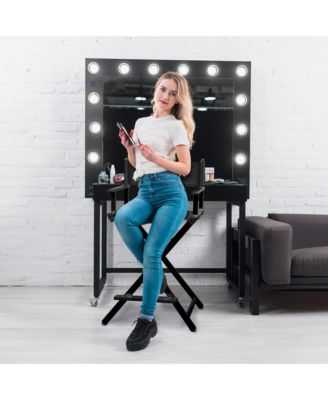 28" Height Tall Director Chair Folding Artist Makeup Foot Rest 2 Pack