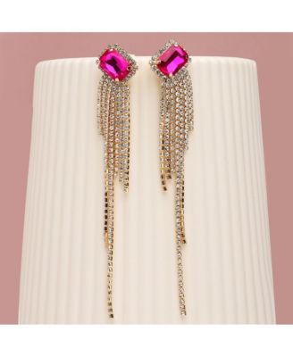 Women's Pink  Bling Drop Earrings