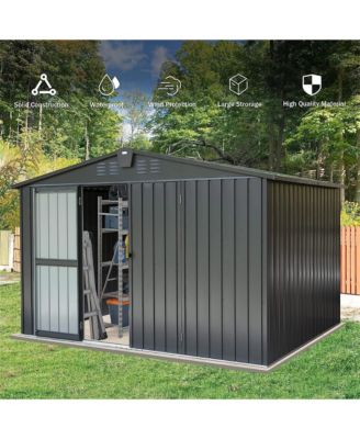 8-ft x 10-ft Galvanized steel Storage Shed