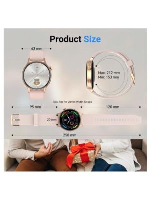 Smart Watch For Women,1.3" AMOLED Touchscreen Fitness Tracker, Make/Answer Calls, Heart Rate SpO2 Monitor, IP68 Waterproof