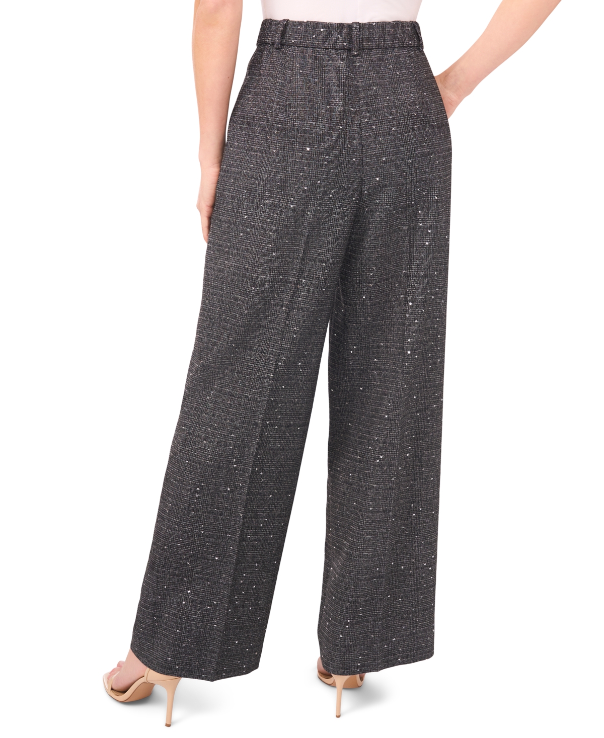Cece Women's Mid Rise Wide Leg Trousers In Black