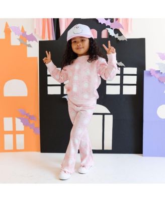 Toddler Girls Coquette Ghost Halloween Flare Legging
