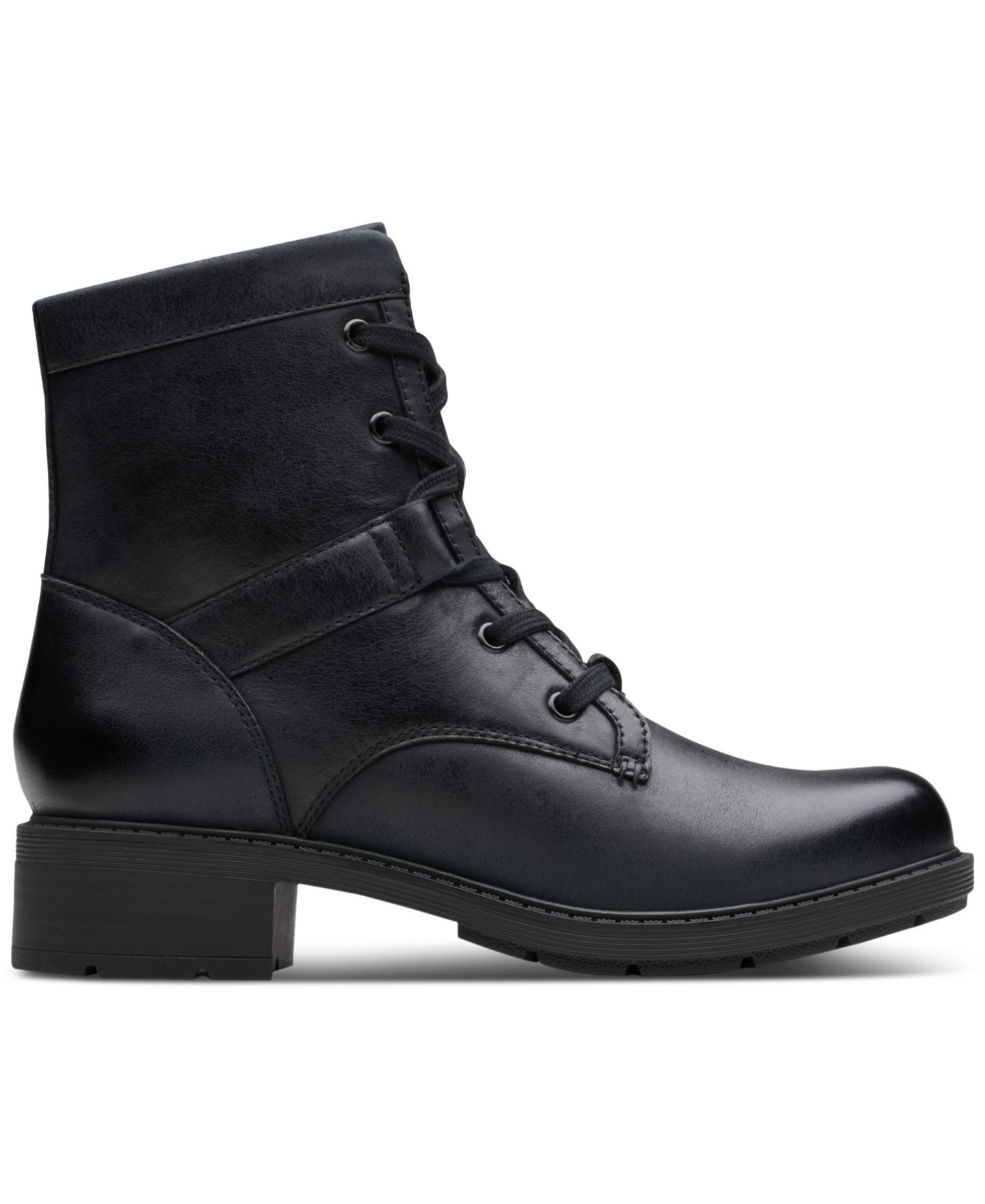 Женские ботинки Clarks Collection Hearth Parker Block Heel Booties, цвет: Чёрный кожаный — фото 2