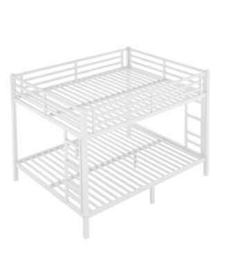 Metal Queen/Queen Bunk Bed Space-Saving White