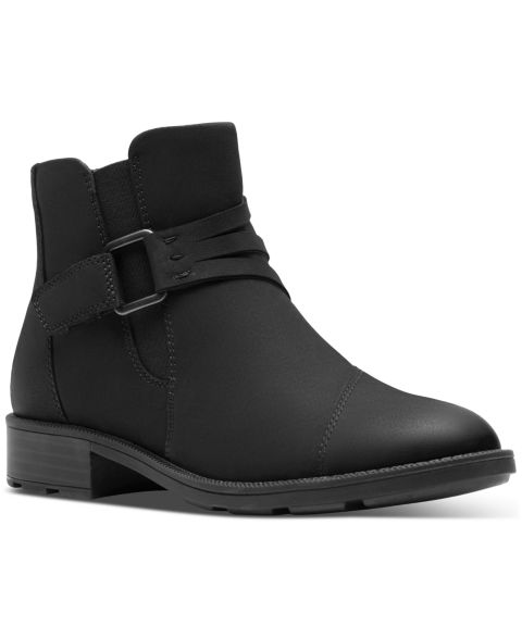 Женские ботинки Clarks Adalynn Faye Ankle Booties, цвет: Чёрный нубуковый