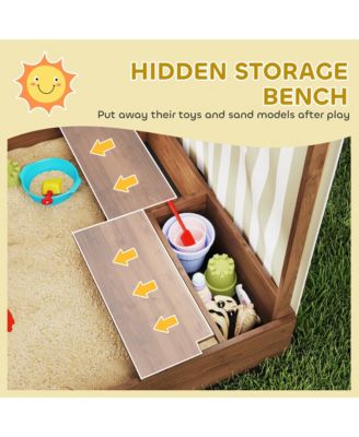 Kids Wooden box with Canopy Fully Cove, 56" x 40" x 52",