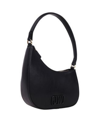 Smooth PU Shoulder Bag with Tonal 3D Logo