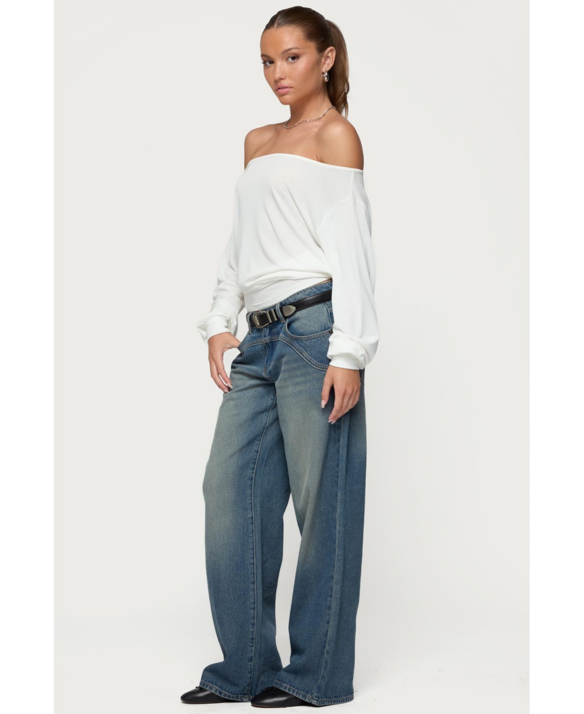 Edikted Women's Nannie Off Shoulder Oversized Top