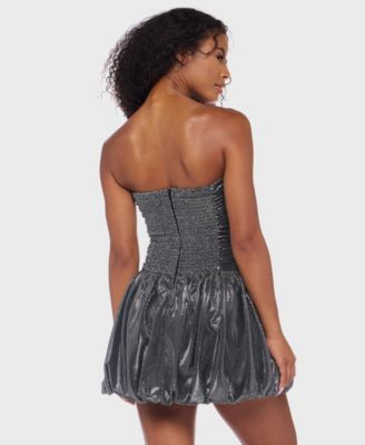 Juniors' Strapless Straight Neck Short Dress