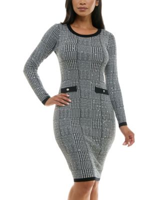 BCX - Juniors' Round-Neck Sequin-Embellished Bodycon Dress