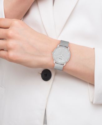 Women's Elliot Silver Tone Stainless Steel Mesh Bracelet Watch, 36mm