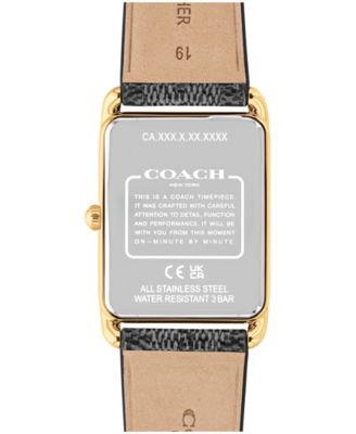 Men's Elliot Black Leather Strap Watch, 32 x 36mm