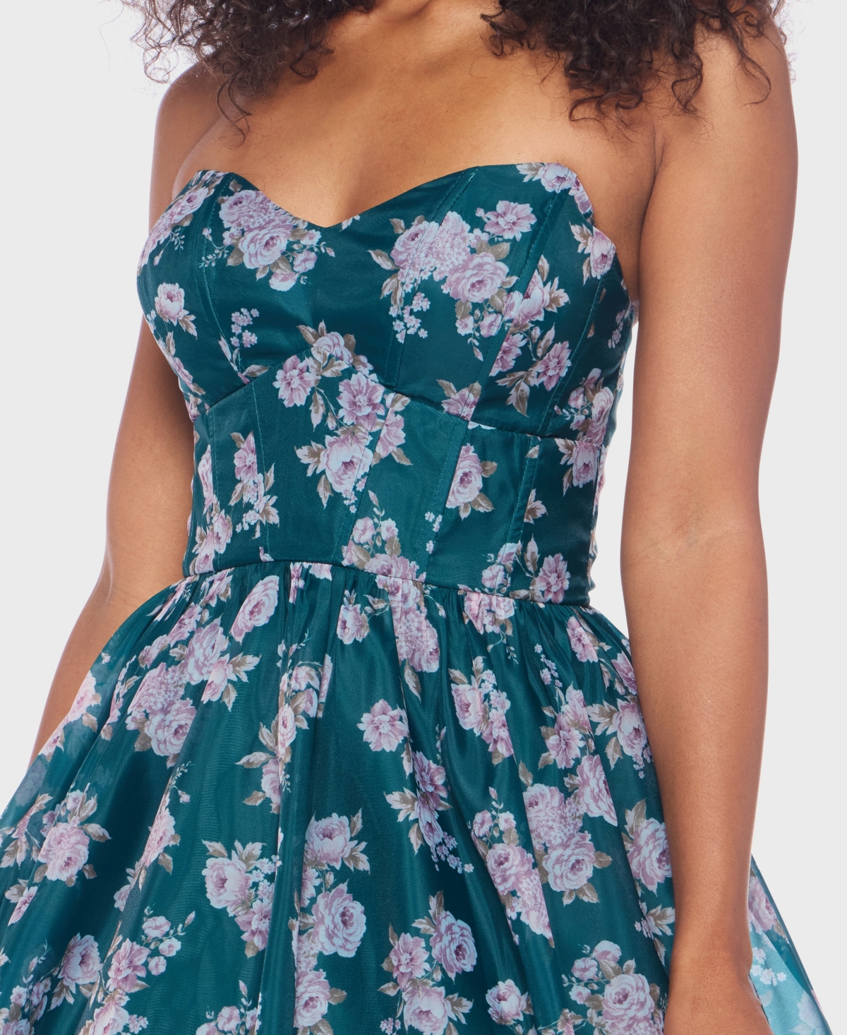 B Darlin Juniors' Strapless Short Dress In Green