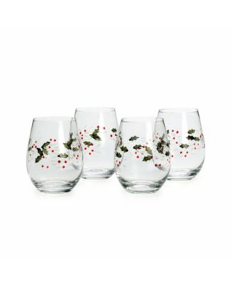 Winterberry - Pfaltzgraff Serveware, Set of 4  Stemless Wine Glasses