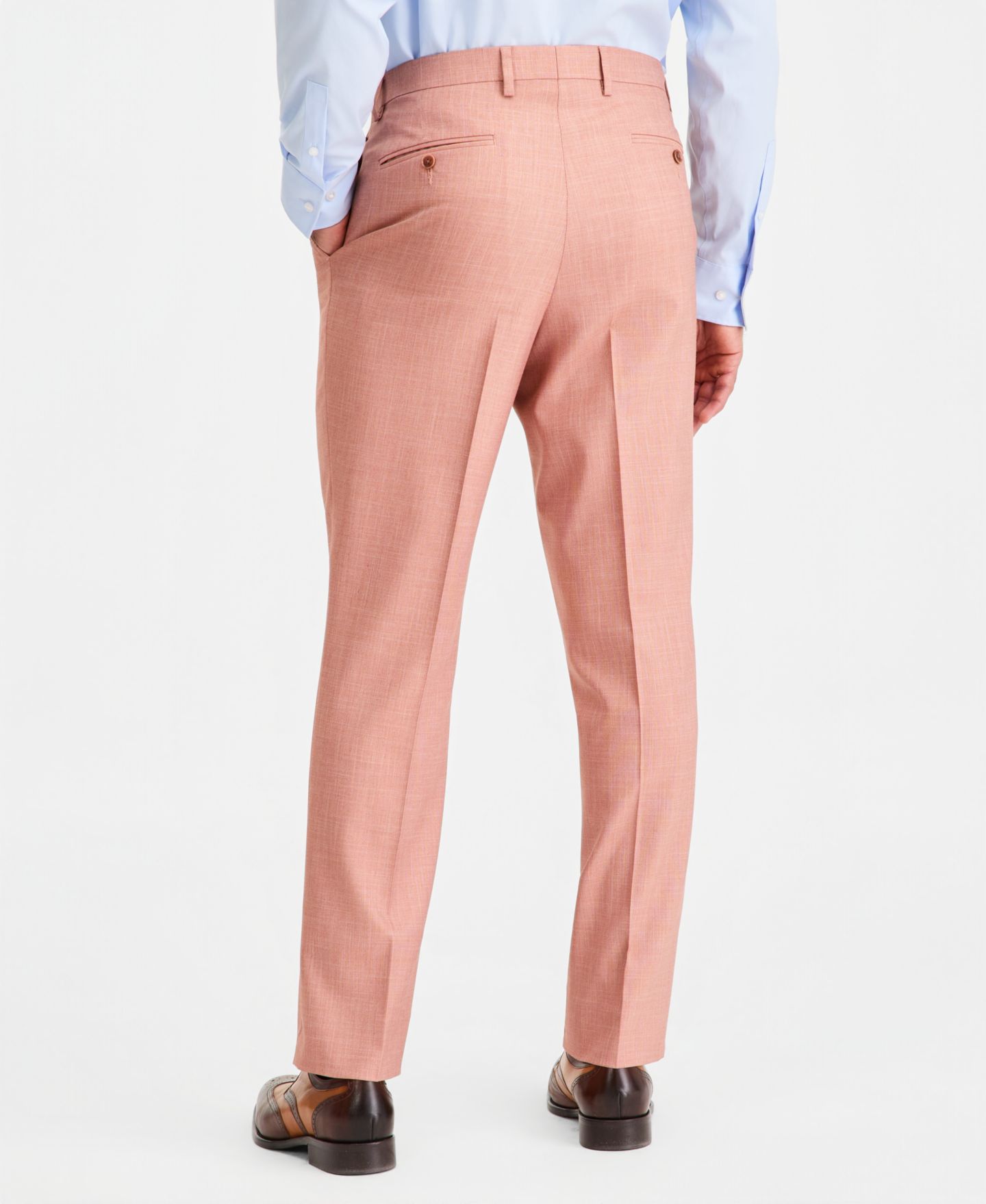 Мужские брюки Tayion Collection Classic-Fit Rust Solid Suit Separates, цвет: Терракотовый — фото 5