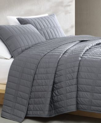 Washed Percale Solid Cotton 3-Pc. Quilt Set, King