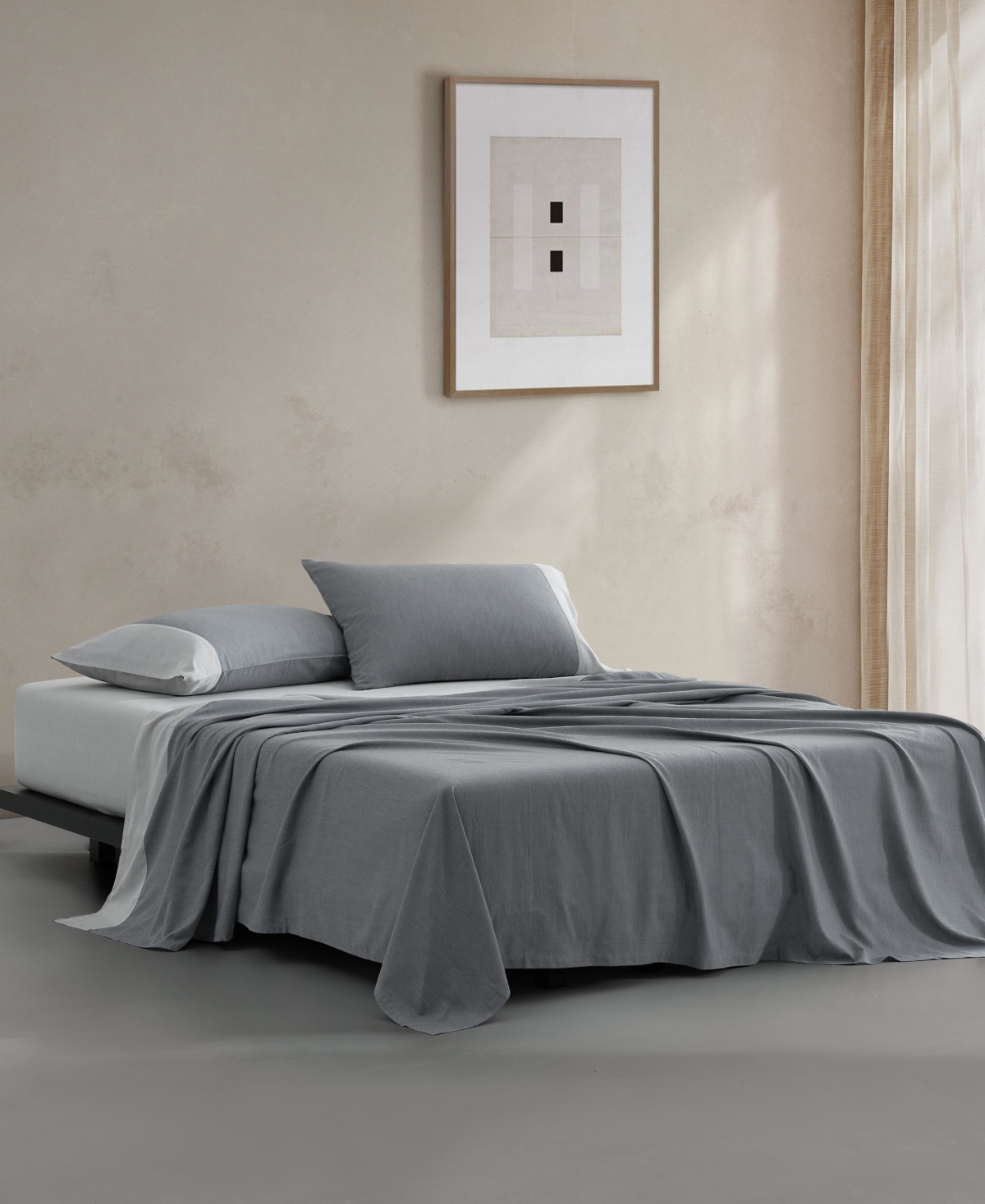 Calvin Klein Contrast Weave Rekoop Sateen 4-Pc. Sheet Set