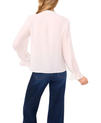 Women's Button-Down Ruffle Top
