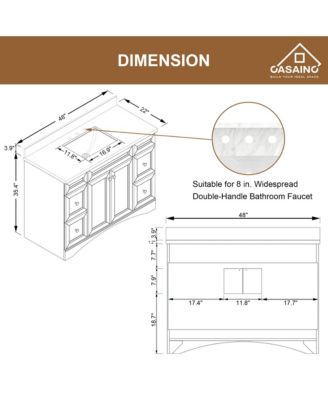 48-Inch Solid Wood Bathroom Vanity with Matching Top and Ceramic Basin