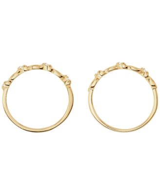 2-Piece Cubic Zirconia Marquise Stackable Ring Set (0.12 ct. t.w.) in Gold Over Sterling Silver