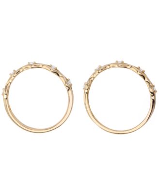 2-Piece Cubic Zirconia Stackable Ring Set (0.15 ct. t.w.) in Gold over Sterling Silver