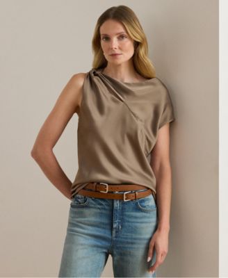 Women's Charmeuse Asymmetrical Blouse