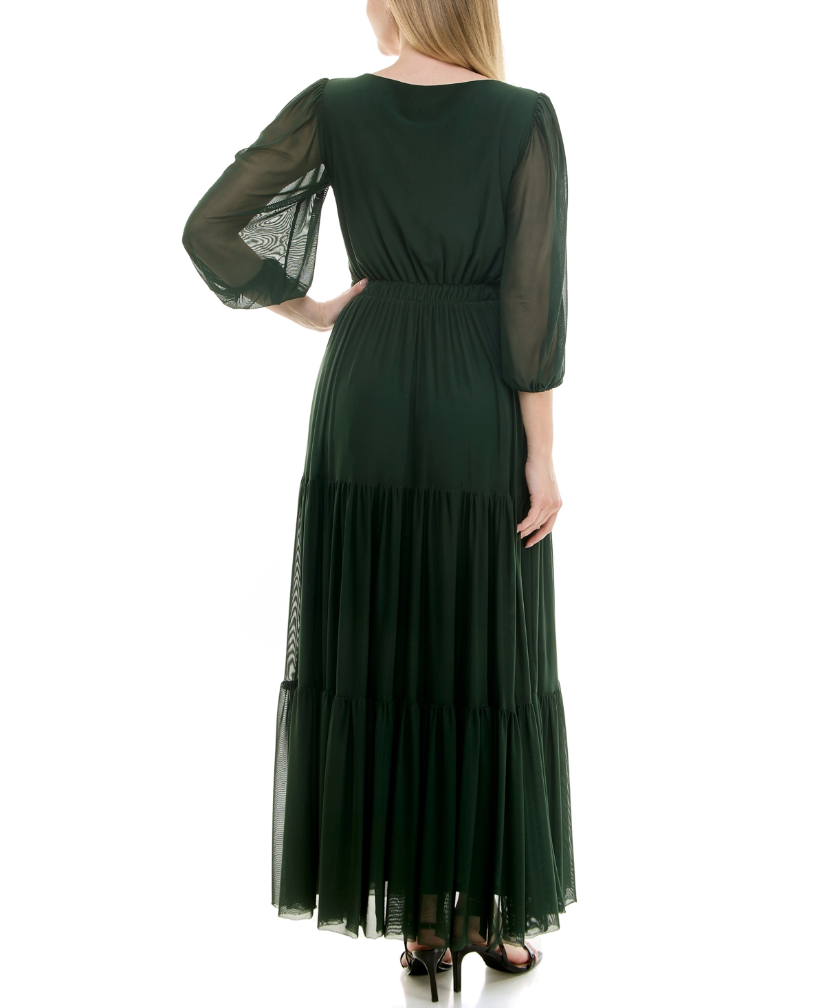 Taylor Women's Scoop Neck Tiered A-line Dress In Green