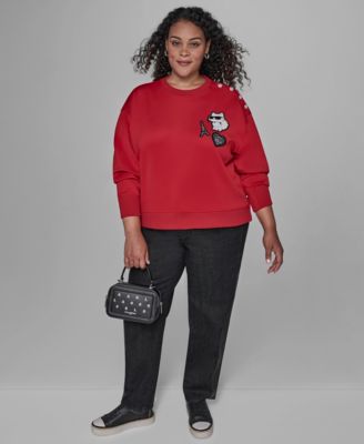 Plus Size Patches Sweatshirt