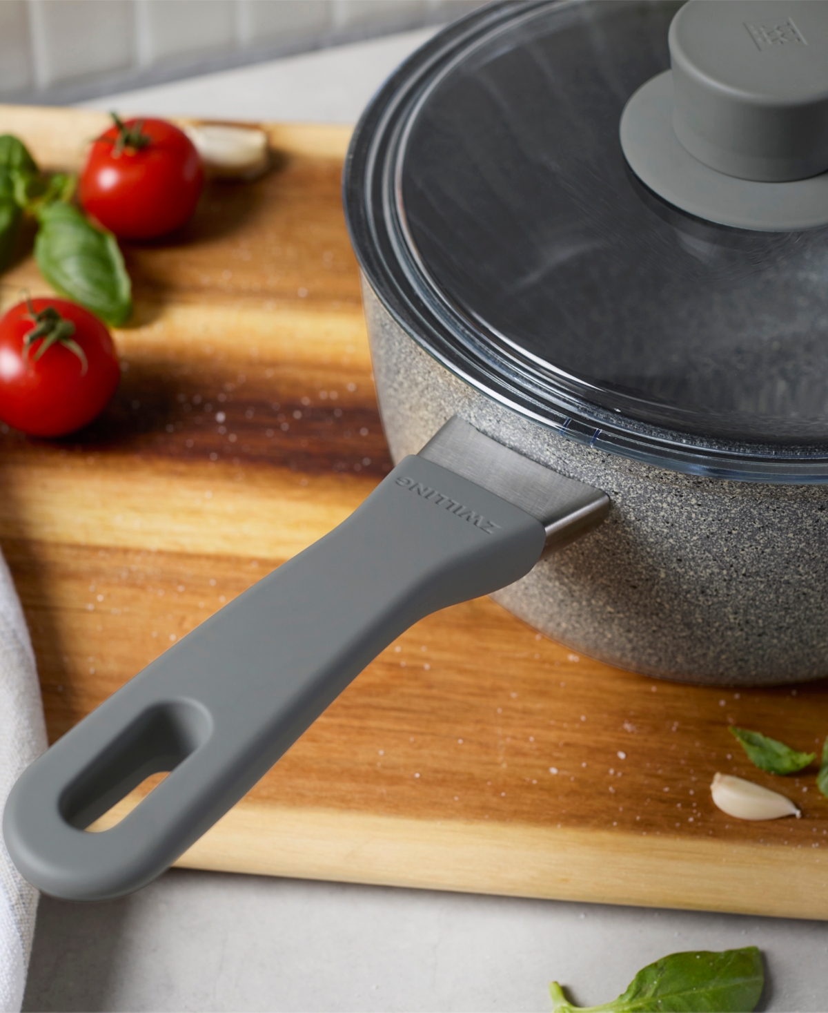 Zwilling Parma Plus Ceramic Nonstick 3-quart Sauce Pan With Lid In Gray