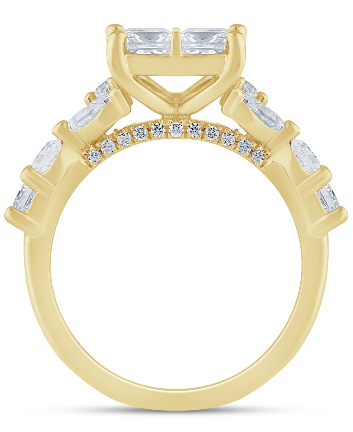 Macy's Diamond Engagement Ring (3 Ct. T.w.) In 14k Yellow Gold In Gold