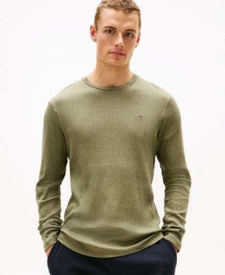 Men's Ribbed Long-Sleeve Pajama Shirt