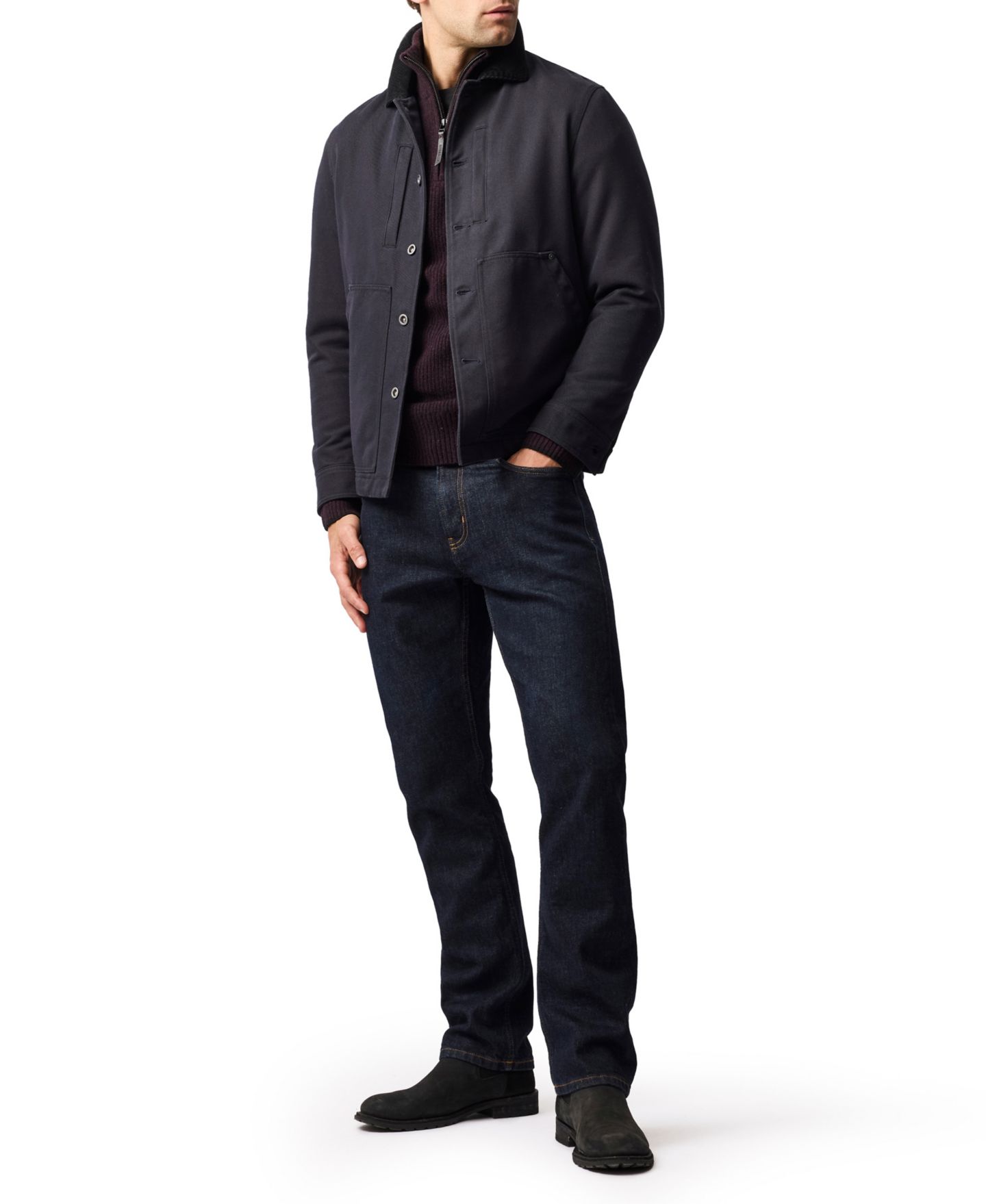 Мужской свитер Rodd & Gunn Robbies Road Wool Knit, цвет: Чёрный инжирный — фото 3