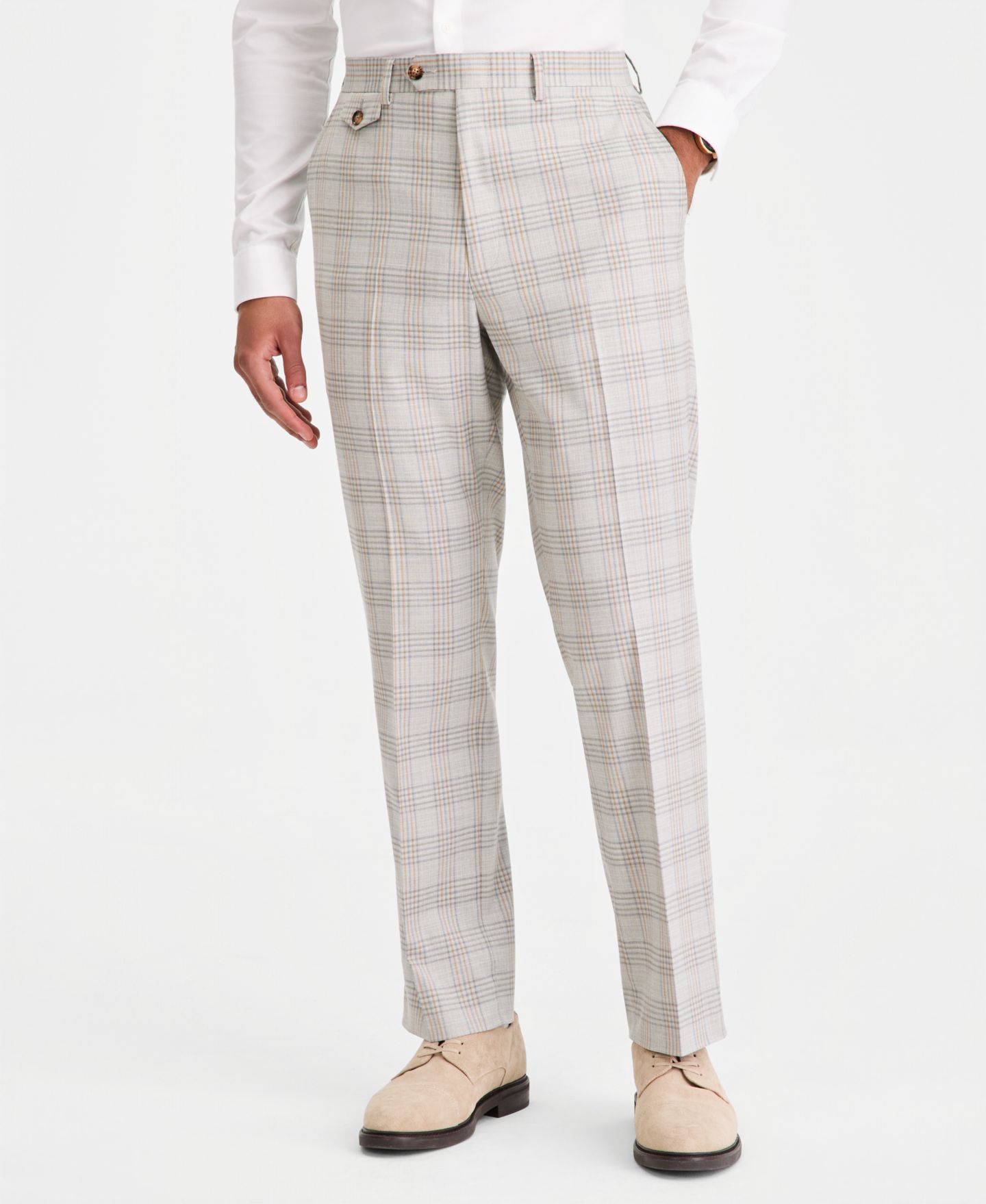 Мужские брюки Tayion Collection Classic-Fit Plaid Suit Separate, цвет: Серый рыжевато-коричневый — фото 3