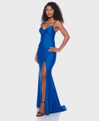 Juniors' Corset Ruched Gown