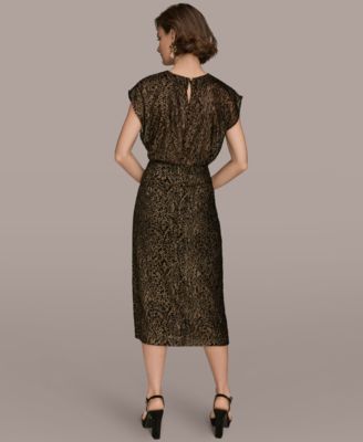 Women’s Faux Wrap Metallic Burnout Skirt