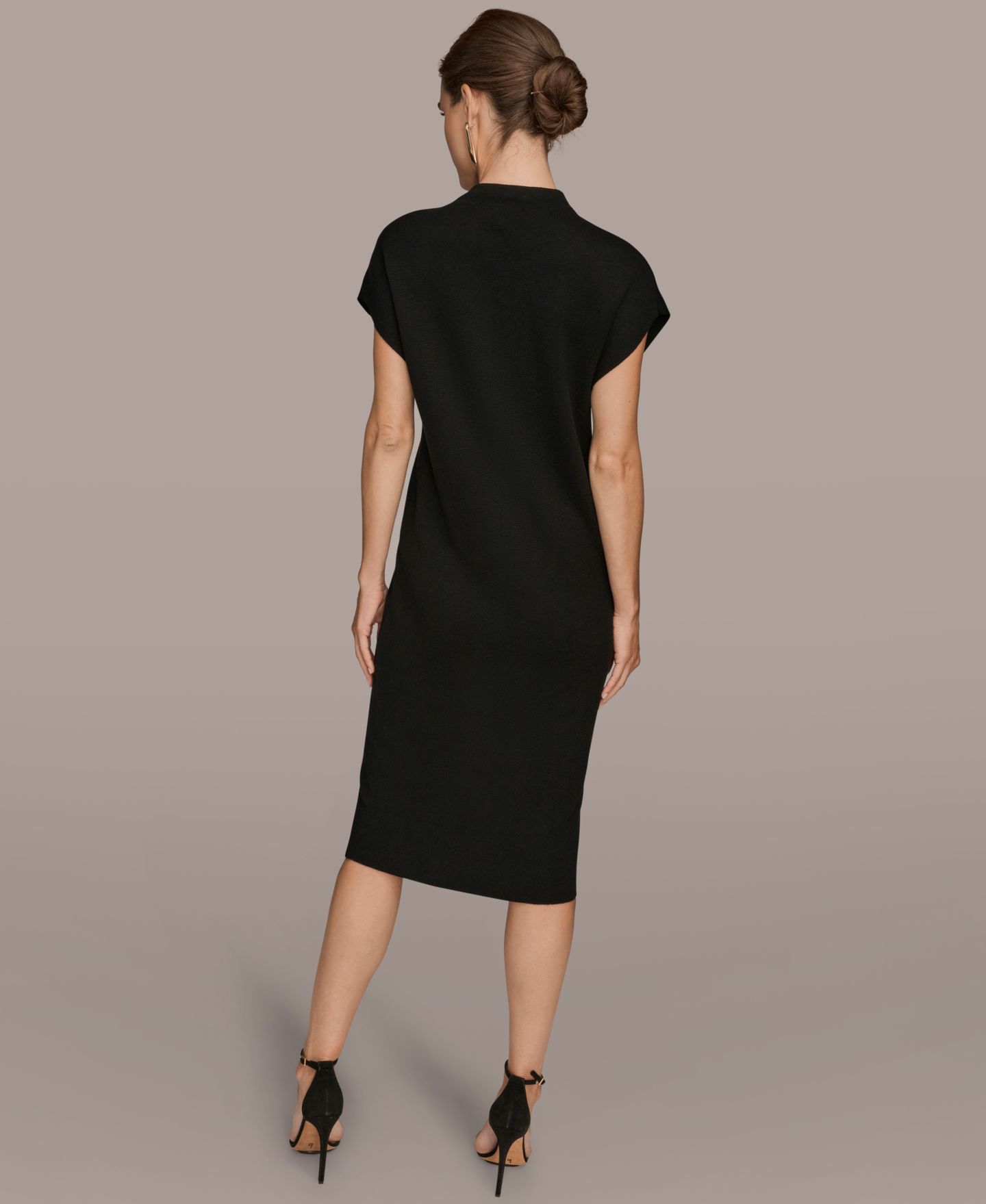 Женское платье Donna Karan New York Gold-Tone Velvet Burnout Sweater Dress, цвет: Чёрный золотой разноцветный — фото 5