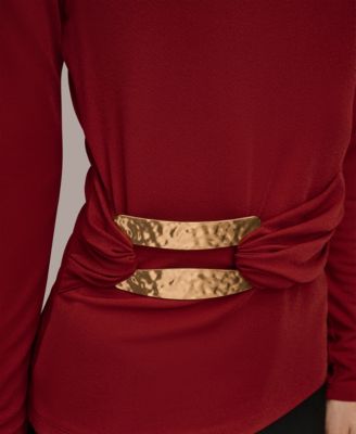 Women's Long Sleeve Double Bar Hardware Top