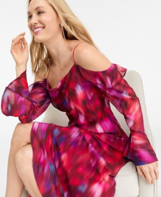 Women's Ruffled Cold-Shoulder Dress, Macy's Exclusive